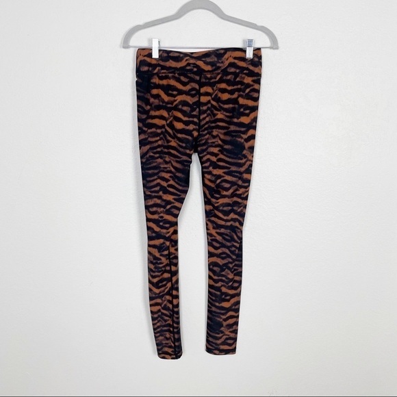 The Upside Tiger Printed Ankle High Rise Leggings Brown Black Athletic Workout - Picture 2 of 4